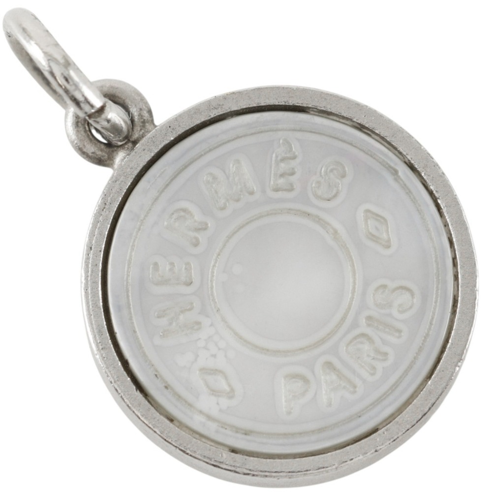Hermes HERMES Sellier Pendant Top, Metal x Shell, Silver, Approx. 4.5g, Women's.